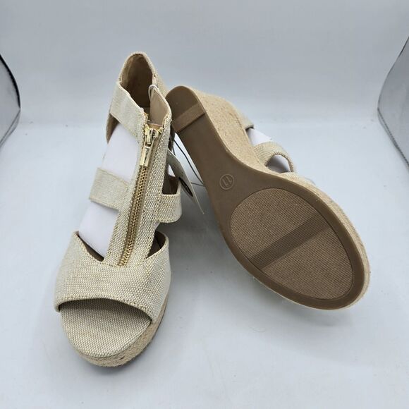 Women's Carla A New Day Espadrille Zip Sandals Cream Size 11 New With Tags Pumps - Picture 7 of 10